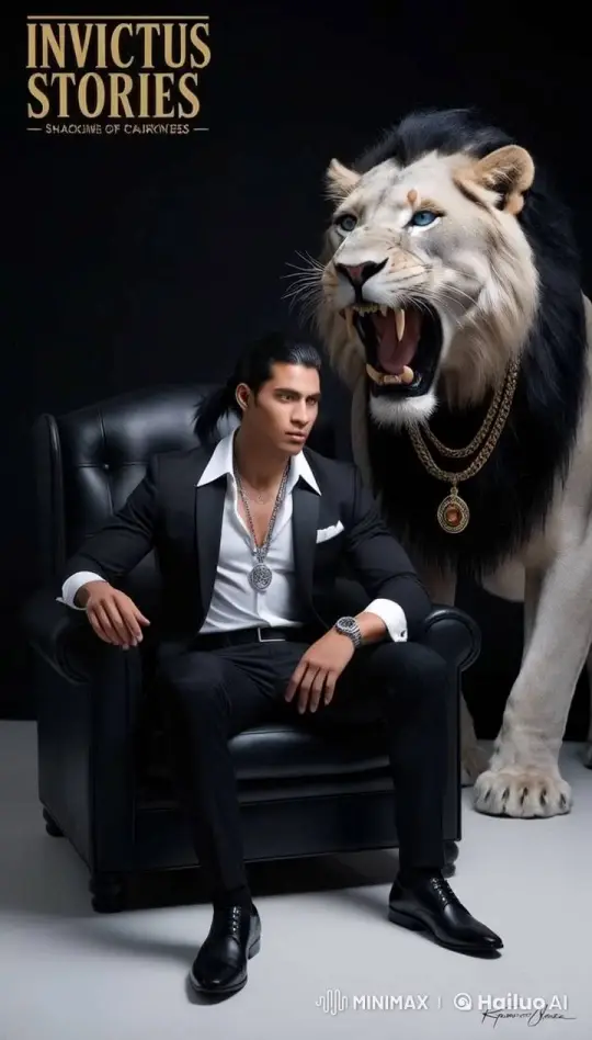 Man and Majestic White Lion Share Tender Moment – AI Generated Video | Hailuo AI