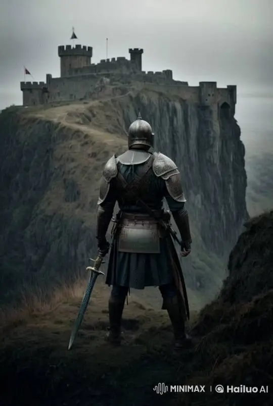 Knight on Cliff: Epic 16K Live2D Sunrise Battle Scene – AI Generated Video | Hailuo AI