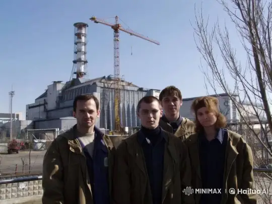 Group Celebrates Unspoken Triumph Outside Industrial Building – AI Generated Video | Hailuo AI