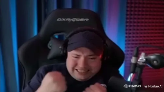 Man Shows Off Muscles in Dramatic Gaming Setup – AI Generated Video | Hailuo AI