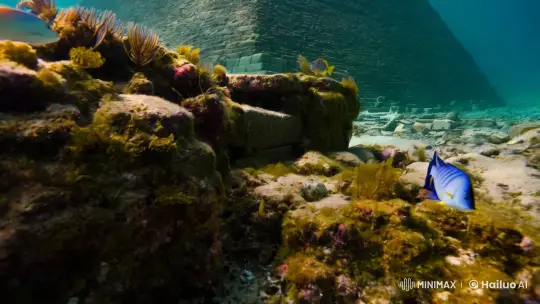The Pyramid of Giza Submerged: A Marine Life Sanctuary – AI Generated Video | Hailuo AI