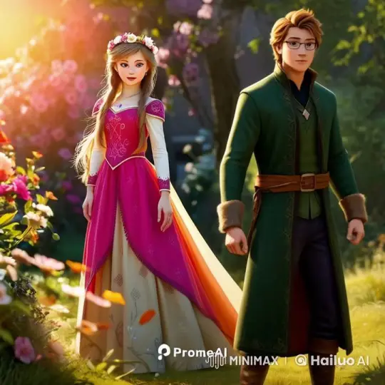 Romantic Garden Encounter: Princess Anna and Jack in Live2D – AI Generated Video | Hailuo AI