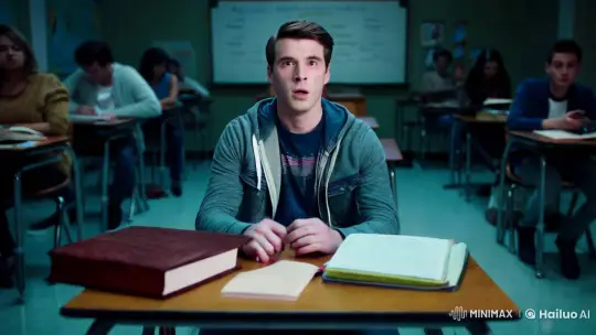 Male Student Transforms into Penelope Cruz in Enchanting Classroom Scene – AI Generated Video | Hailuo AI
