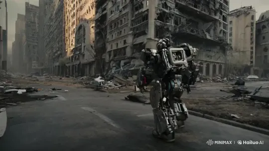 Abandoned City: Journey of the Discarded Robot – AI Generated Video | Hailuo AI