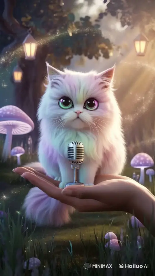 Magical Cat Recites in Enchanted Forest Live2D Short – AI Generated Video | Hailuo AI