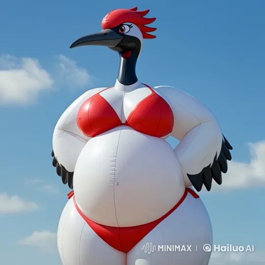 Inflatable Red-Crowned Crane Serene in Live2D Animation – AI Generated Video | Hailuo AI