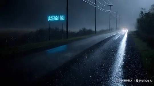 Mysterious Countryside Road in Torrential Rain – AI Generated Video | Hailuo AI
