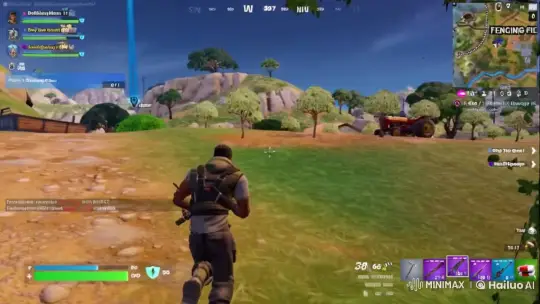 Fortnite Gameplay: Tactical Player on Fencing Fields – AI Generated Video | Hailuo AI