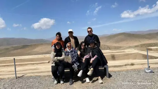 Group Photo in Scenic Mountainous Landscape – AI Generated Video | Hailuo AI