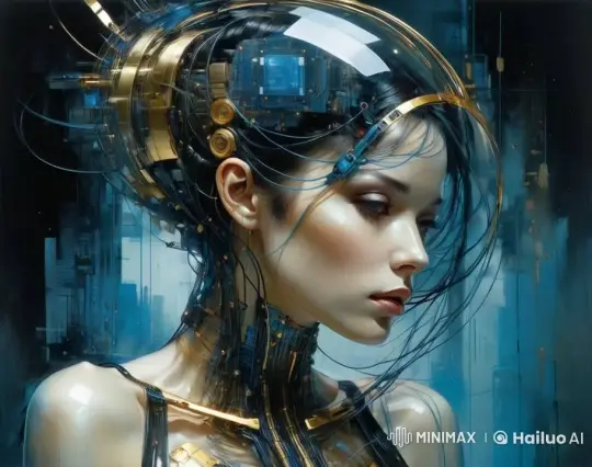 Cyborg in Chaos: Futuristic Calm Amid Destruction – AI Generated Video | Hailuo AI