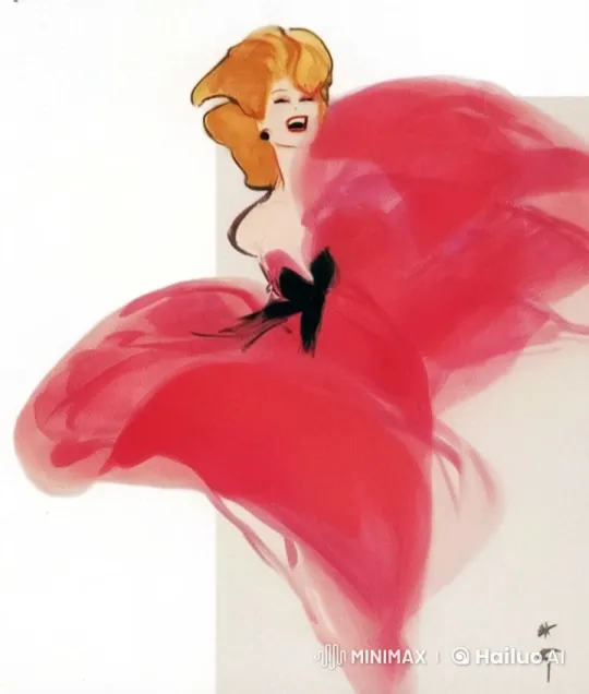 Joyful Woman in Live2D Animation with Fluttering Hair and Dress – AI Generated Video | Hailuo AI