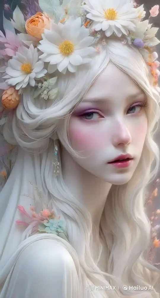 Ethereal Figure with Flowing Hair and Gentle Grace – AI Generated Video | Hailuo AI
