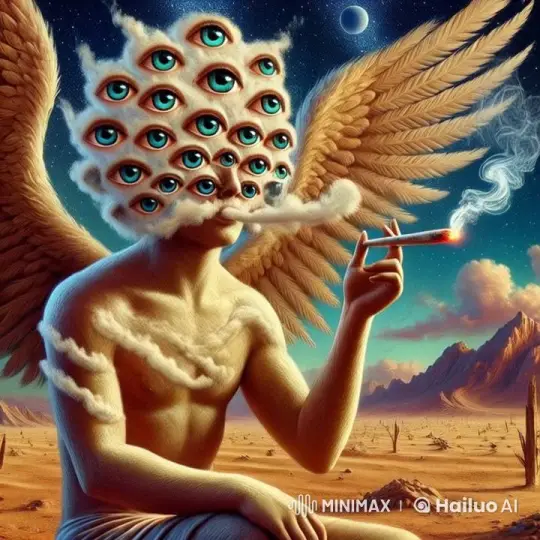 Golden-Winged Figure in a Surreal Desert Night – AI Generated Video | Hailuo AI
