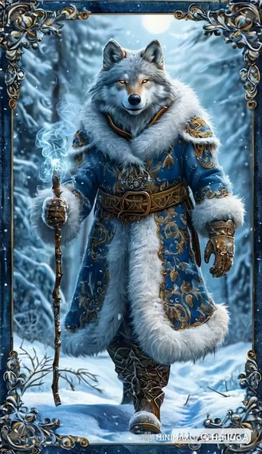 Magical Anthropomorphic Wolf in a Snowy Forest – AI Generated Video | Hailuo AI