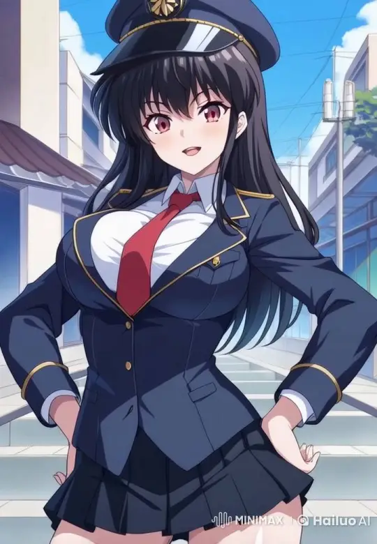 Energetic Character in Stylish Navy Uniform - Live2D Animation – AI Generated Video | Hailuo AI