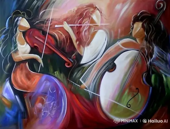 Live2D Animated Art: Graceful Women Playing Instruments – AI Generated Video | Hailuo AI