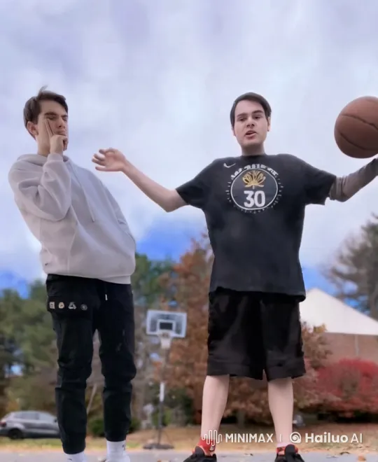 Outdoor Basketball Game with Friendship Display – AI Generated Video | Hailuo AI