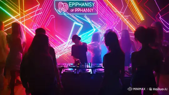Epiphany Night: Futuristic Electronic Music Party Poster – AI Generated Video | Hailuo AI