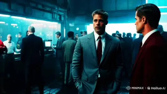 Brad Pitt Engages in Conversation at an Underground Bar – AI Generated Video | Hailuo AI