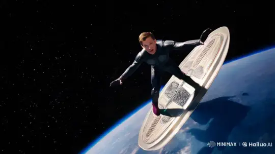 Futuristic Space Surfing Adventure in Cosmic Expanse – AI Generated Video | Hailuo AI