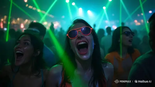 High-Energy Music Festival Captured in Live2D with Dynamic Visuals – AI Generated Video | Hailuo AI