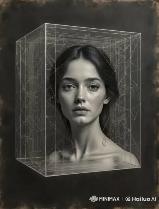 Woman in Floating Crystal Cube with Ethereal Lighting – AI Generated Video | Hailuo AI