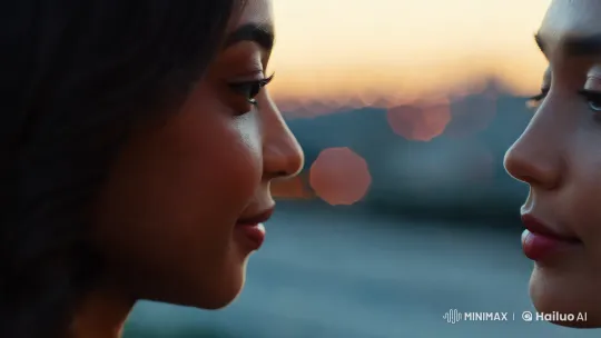 Intimate Moment Captured in Urban Twilight – AI Generated Video | Hailuo AI
