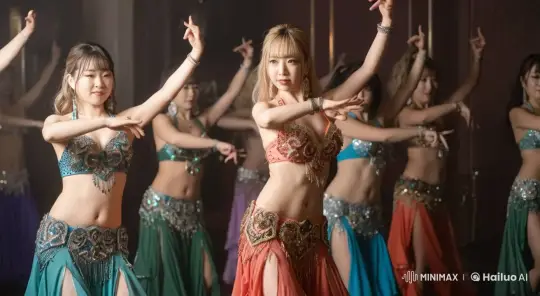 Elegant Synchronized Belly Dance Performance – AI Generated Video | Hailuo AI