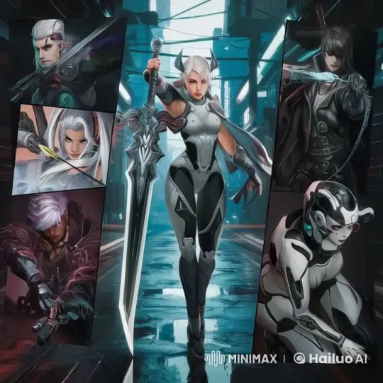 Futuristic Warrior Strides Through Neon Cityscape in Live2D Animation – AI Generated Video | Hailuo AI