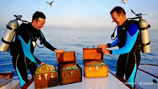Divers Discover Ancient Treasure on Luxurious Yacht – AI Generated Video | Hailuo AI