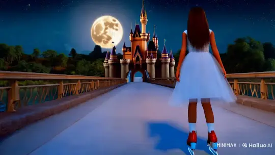 Graceful Skater in Enchanted Bridge Scene – AI Generated Video | Hailuo AI