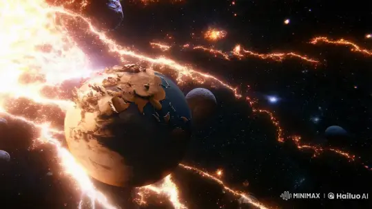 Chaos of an Alternate Cosmos: Earth's Desolation – AI Generated Video | Hailuo AI