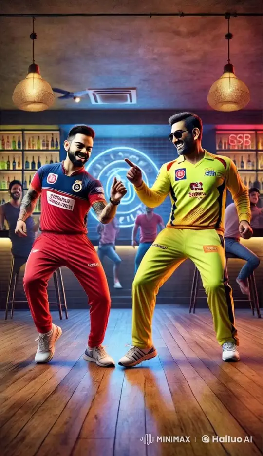Virat Kohli and Dhoni's Energetic Disco Dance Performance – AI Generated Video | Hailuo AI