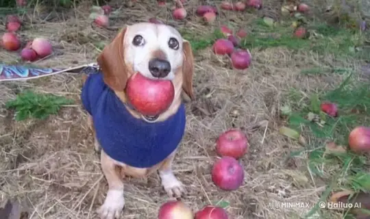 Flying Dog Chases Floating Apple – AI Generated Video | Hailuo AI