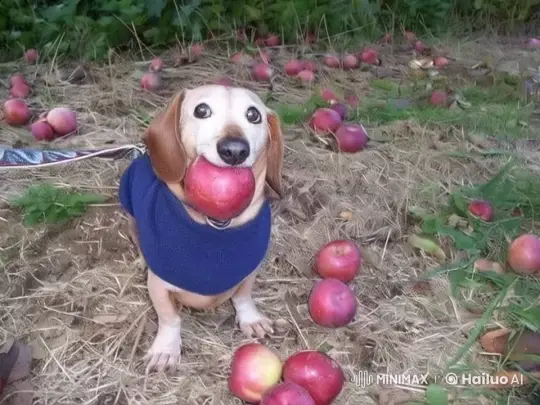 Dog Plays with Apples in Animated Live2D Video – AI Generated Video | Hailuo AI