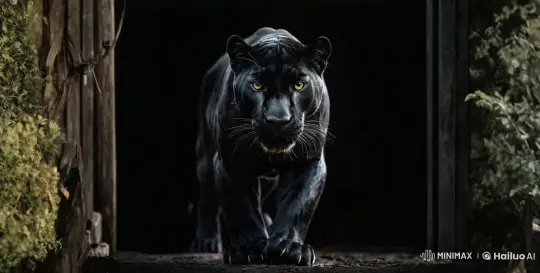 Panther's Stealth to Sudden Leap: Captured in Motion – AI Generated Video | Hailuo AI