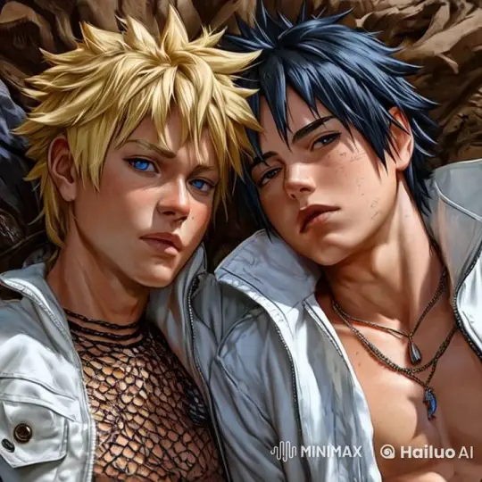 Naruto Tenderly Strokes Sasuke in Live2D Animation – AI Generated Video | Hailuo AI
