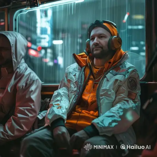 Cozy Bus Interior Amidst Rainy City Exterior – AI Generated Video | Hailuo AI