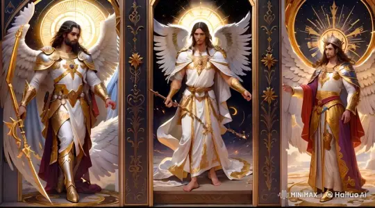 Majestic Angels in Golden Frames with Dynamic Halo – AI Generated Video | Hailuo AI