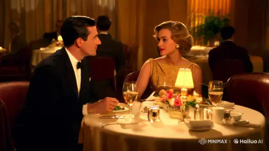 Golden Age Romance Captured in Retro TV Framing – AI Generated Video | Hailuo AI