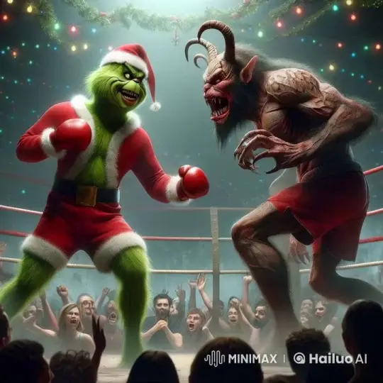 Grinch vs. Krampus: Festive Boxing Showdown – AI Generated Video | Hailuo AI