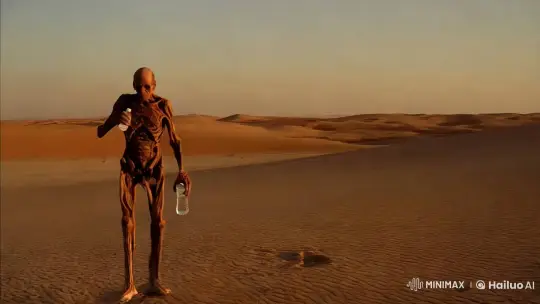 Desert Man's Miraculous Transformation from Frailty to Strength – AI Generated Video | Hailuo AI