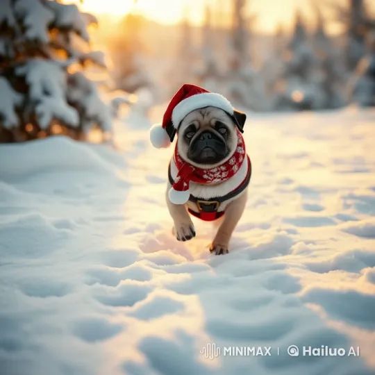 Pug Joyfully Running Towards Camera – AI Generated Video | Hailuo AI