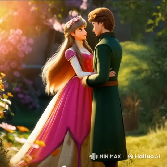 Princess Anna and Jack's Romantic Encounter in Enchanted Garden – AI Generated Video | Hailuo AI