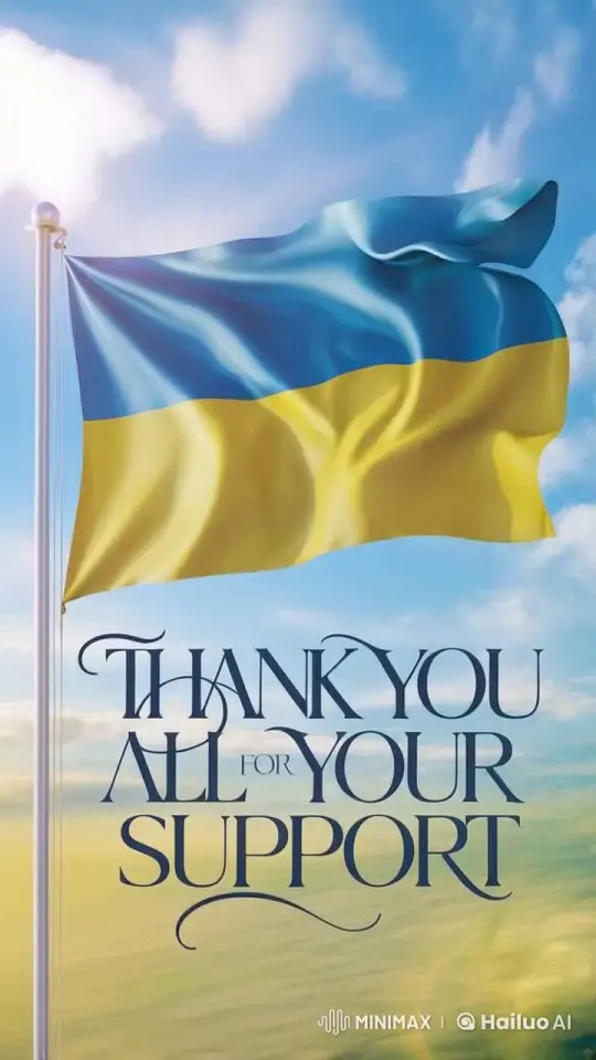 Ukrainian Flag Waves in Support Acknowledgment – AI Generated Video | Hailuo AI