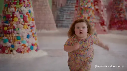Whimsical Nightmare: Girl Flees Melting Candy World – AI Generated Video | Hailuo AI