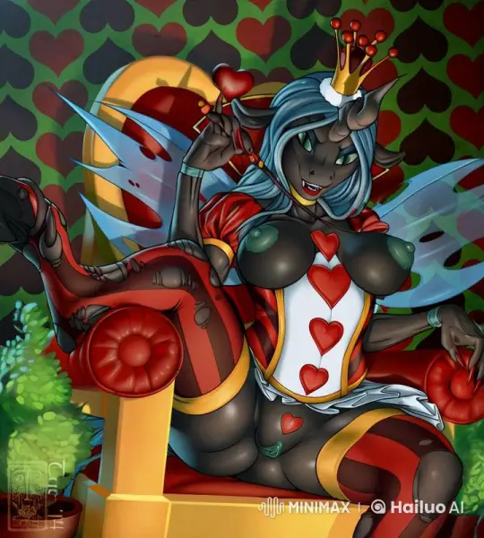 Live2D Animated Queen on Heart-Themed Throne – AI Generated Video | Hailuo AI