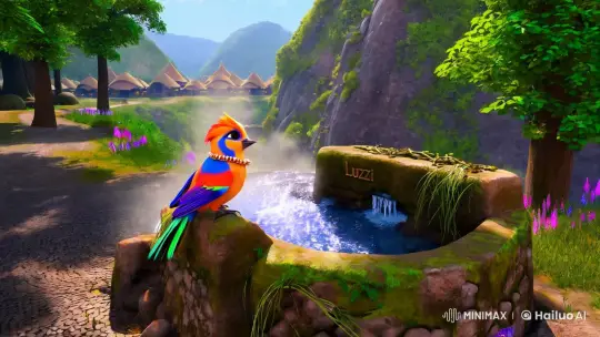 Magical Water Well in Enchanted Village with Kaleeba Bird – AI Generated Video | Hailuo AI