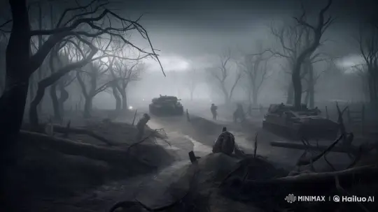 Desolate Battlefield: A Quiet Moment Amidst War – AI Generated Video | Hailuo AI
