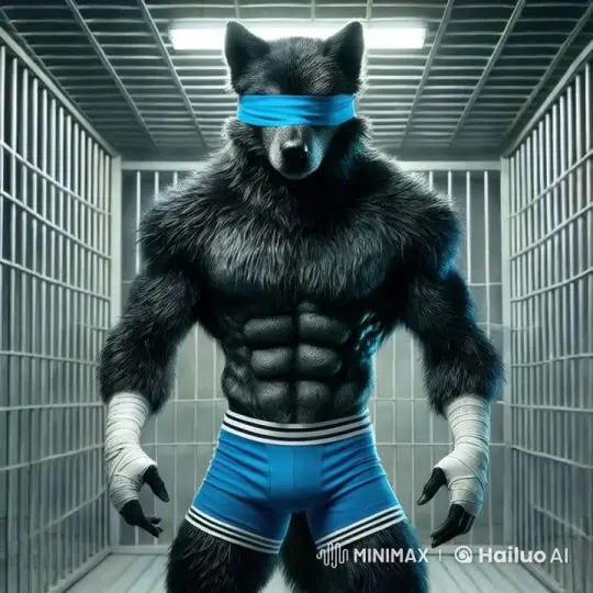 Determined Blindfolded Werewolf Approaches Cell Door – AI Generated Video | Hailuo AI